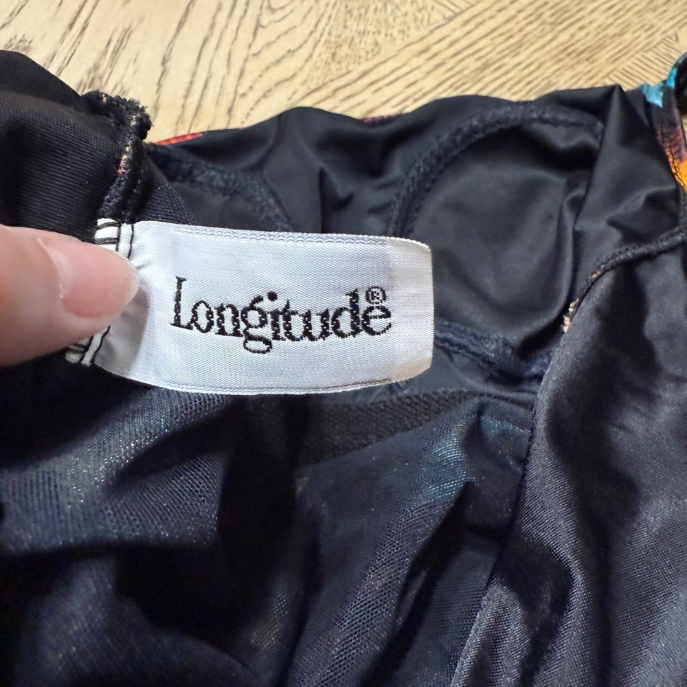 Longitude Size 4 Small Multicolored Floral One Piece Swimsuit Hip Tie‎ Detail - Picture 3 of 9